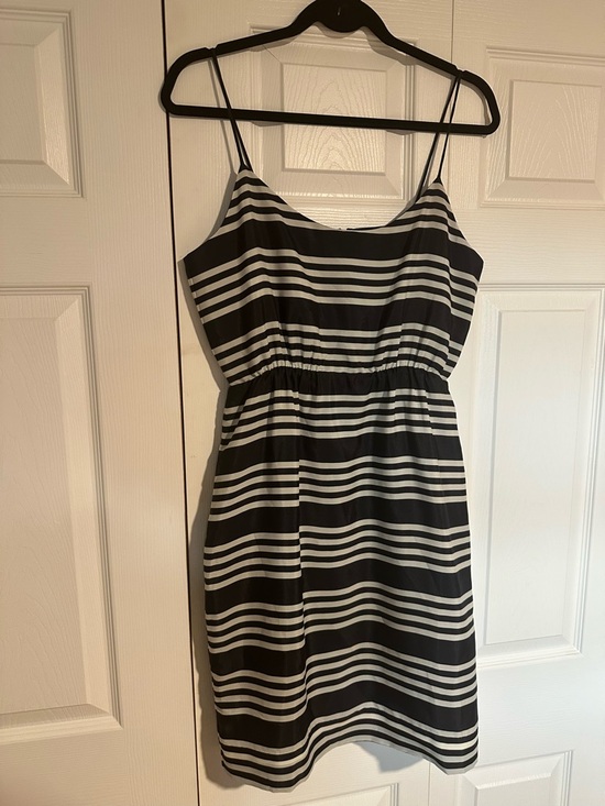 J. Crew Dresses & Skirts - J Crew Navy & Cream Spaghetti Strap Dress